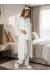 Effortt 7034 Uzun Sabahlıklı Dantelli Lohusa Pijama Takımı